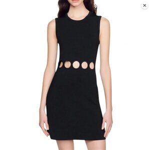 Sandro Nola Black Sleeveless Mini Dress with Cut Outs